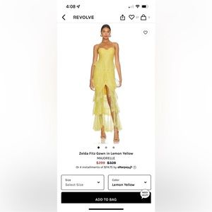 Majorelle Zelda Fitz Gown in Lemon Yellow